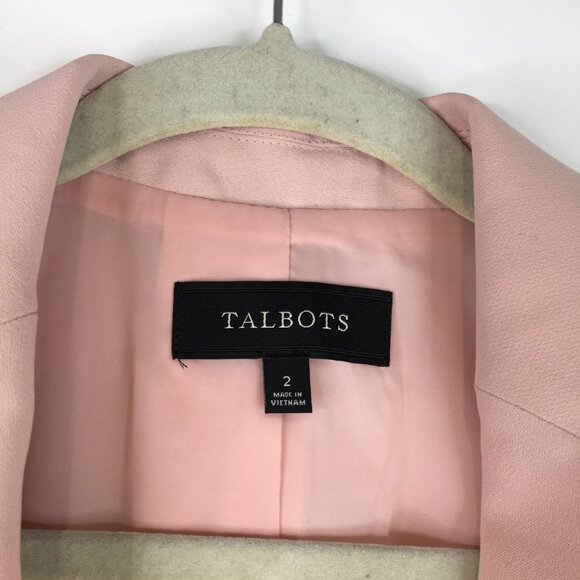 Talbots Apricot Classic One Button Lined Blazer Jacket Size 2 - Picture 4 of 12